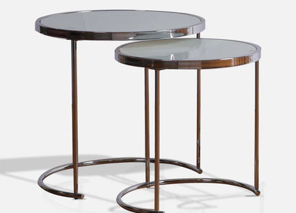 Our Home Anello Glass Top Nesting Side Table