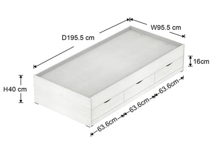 Siesta with 6 Drawers Bed (White)