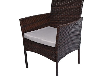 Heim Patio Outdoor Wicker Rattan 6 Seater Dining Set