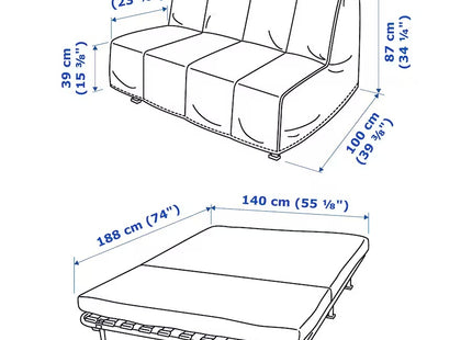 LYCKSELE LÖVÅS Sleeper sofa, (Ransta natural)
