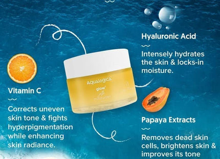 Aqualogica Glow+ Jello Moisturiser with Vitamin C & Papaya for Illuminating Moisturization & Skin Hydration, Non Sticky, 50 G