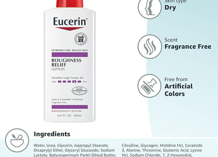 Eucerin Roughness Relief Lotion - Full Body Lotion for Extremely Dry, Rough Skin - 16.9 fl. oz. Pump Bottle