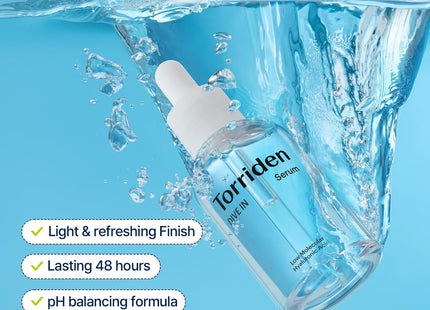 Torriden DIVE-IN Low-Molecular Hyaluronic Acid Serum, 1.69 fl oz | Fragrance-free Face Serum for Dry, Dehydrated, Oily Skin | Vegan, Clean, Cruelty-Free Korean Skin Care
