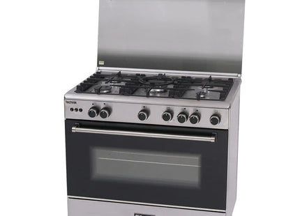 Tecnogas TFG8050CRVSSC 80cm Range, 5-Gas Burner, 102L Gas Oven