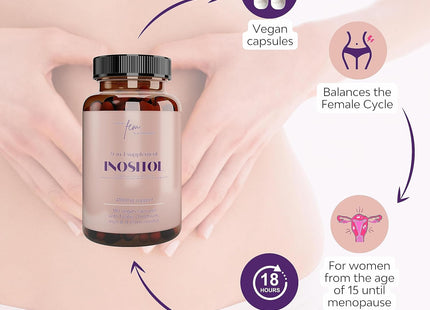 Inositol FEM Myo & D-Chiro 4100mg Vegan Capsules, Hormonal Balance, PCOS, Fertility Supplement, Preconception, Pregnancy & Ovarian Support, 9-in-1 Myo Inositol, Folate, Chromium, Zinc, B6, B12 & D3