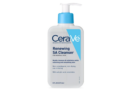 CeraVe SA Cleanser Salicylic Acid Face Wash with Hyaluronic Acid, Niacinamide & Ceramides BHA Exfoliant for Face 8 Ounce, multi, 8 Fl Oz