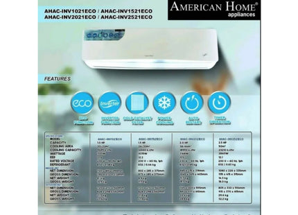 American Home AHAC-INV2521ECO Split Type Inverter
