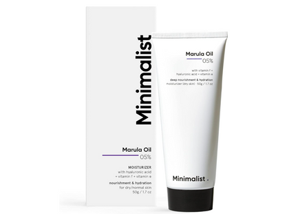 Minimalist Marula Oil 5% Face Moisturizer For Dry Skin With Hyaluronic Acid For Deep Nourishment & Hydration, For Men & Women