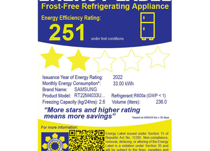 Samsung RT22M4033UT/TC 8.4 cu.ft. Two Door Refrigerator