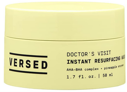 Versed Doctor’s Visit Instant Resurfacing Face Mask - AHA, BHA and Enzyme Exfoliating Mask Helps Reduce Hyperpigmentation - Smooth and Moisturize Skin with Vitamin C - Vegan (1.7 fl oz)