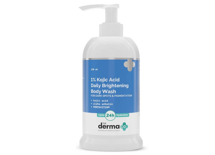 The Derma Co 1% Kojic Acid Daily Brightening Body Wash with Alpha Arbutin For Dark Spots & Pigmentation - 250ml