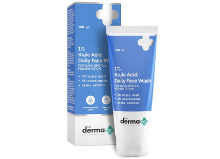 The Derma Co 1 Percent Kojic Acid Face Wash with Niacinamide & Alpha Arbutin For Dark Spots & Pigmentation - 100ml, Transparent