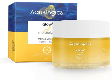 Aqualogica Glow+ Jello Moisturiser with Vitamin C & Papaya for Illuminating Moisturization & Skin Hydration, Non Sticky, 50 G