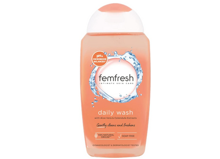 Femfresh Everyday Care Daily Intimate l Wash – Feminine Hygiene Shower & Bath Gel Cleanser – pH Balanced, Soap Free Gel Formula with Natural Aloe Vera & Calendula – 250 ml (Pack of 1)