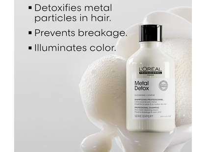 L’Oréal Professionnel | Metal Detox Shampoo | Sulfate-Free | For Soft & Shiny looking hair | For Colored, Damaged & All Hair Types | Hard Water-Resistant | With Glicoamine | SERIE EXPERT | 300 ml