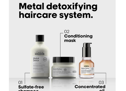 L’Oréal Professionnel | Metal Detox Shampoo | Sulfate-Free | For Soft & Shiny looking hair | For Colored, Damaged & All Hair Types | Hard Water-Resistant | With Glicoamine | SERIE EXPERT | 300 ml