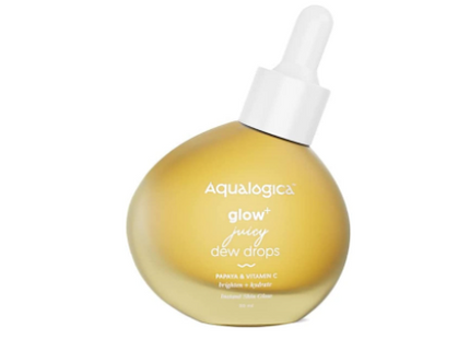 Aqualogica Glow+ Juicy Dew Drops Liquid Highlighter for Instant Glow & Shimmer With Illuminating Papaya & Vitamin C, Dewy Makeup Look, 30 ml