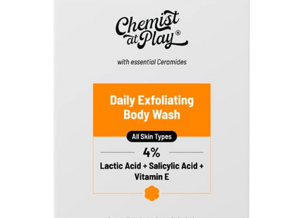 Chemist at Play Exfoliating Body Wash with Ceramides | 2% Lactic Acid + 2% Zemea + 0.5% Vitamin E | For rough, bumpy skin. Gently exfoliates and makes the skin smooth | 236 ml