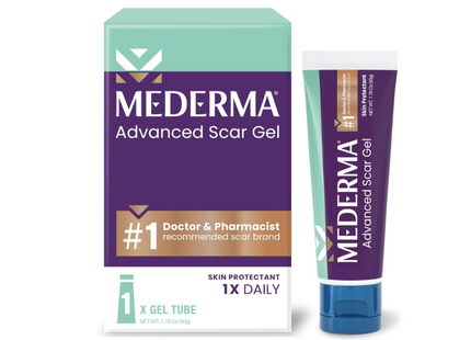 Mederma Advanced Scar Gel 1x Daily Reduces The Appearance Of Old New Scars #1 Doctor Pharmacist Recommended Brand for Scars 1.76oz, Clear, 50 grams