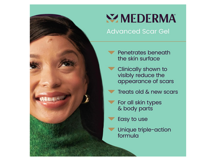 Mederma Advanced Scar Gel 1x Daily Reduces The Appearance Of Old New Scars #1 Doctor Pharmacist Recommended Brand for Scars 1.76oz, Clear, 50 grams