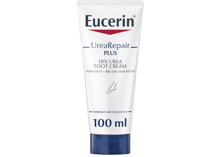 Eucerin UreaRepair Plus 10% Urea Foot Cream with Ceramide, Smoothes Callouses and Thickened Heels, Feet Care for Very Dry Skin, Suitable for Mature & Diabetic Skin, 100ml