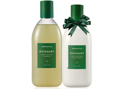 AROMATICA Rosemary Scalp Scaling Shampoo & Conditioner Gift Set 400ml each – Vegan Hair Care Products with Rosemary Oil for Dry, Itchy Scalp