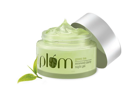 Plum Night Gel Green Tea Renewed Clarity Night Cream | Normal, Oily, Acne-Prone, Combination Skin | Night Cream For Women | 100% Vegan | Paraben Free | 50ml