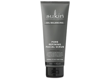 SUKIN Oil Balancing Char Pore Refining Facial Scrub, 125 ml