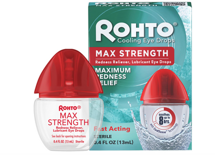 Rohto Cool Max Cooling Eye Drops Maximum Redness Relief, 0.4oz