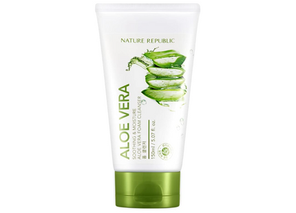 Nature Republic Soothing and Moisture Aloe Vera Foam Cleanser 150 ml, Green