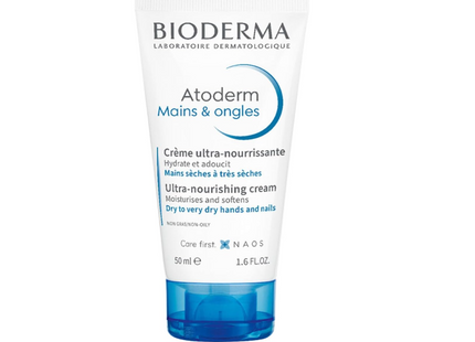 BioDerma Atoderm Hands & Nail Ultra Repairing Soothing Cream for Normal to Dry skin, 50ml, White, 1.7 Fl Oz (Pack of 1)