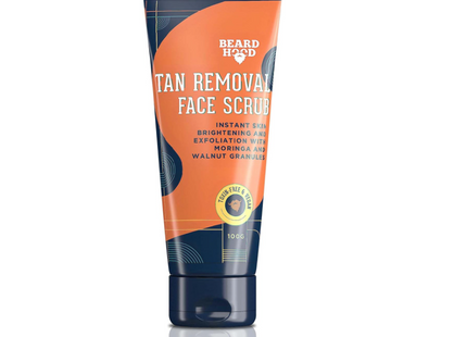 Beardhood Tan Removal Face Scrub 100g, Enriched with Moringa, Walnut Granules & Almond Oil | Skin De-Tan | Exfoliation and Deep Cleaning | All Skin Types | SLS & Paraben Free