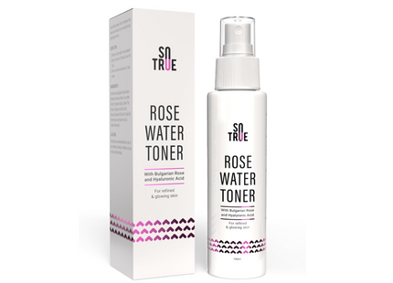 Sotrue Rose Water Alcohol Free Face Toner with Bulgarian Rose & Hyaluronic Acid 200ml | Skin Refining, Pore Tightening and Deep Cleansing | Suitable for Oily, Acne Prone, Dry and Normal Skin