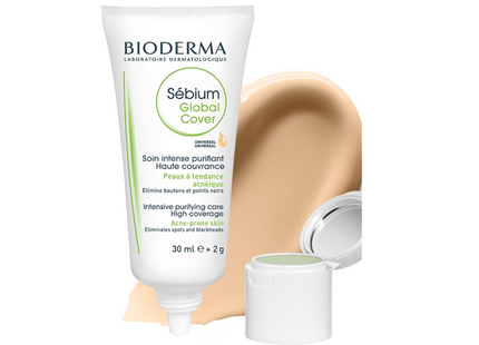 Bioderma Sebium Global Cover Purifying Tinted Concealer Cream for Combination Acne-Prone Skin, 30ml