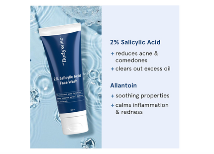 Be Bodywise 2% Salicylic Acid Face Wash for Acne Control I Clears Excess Oil, Reduces Acne & Pimples I Exfoliates Dead Skin Cells I Tighten pores & Calms Skin I SLS,Paraben & Soap Free I 100 ml