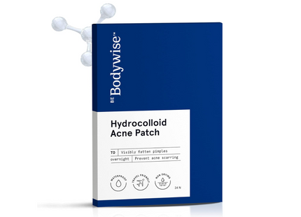 Bodywise Acne Pimple Patch For Women | Absorbs & Flattens Acne Overnight | Waterproof | Reduces Excess Oil, Shrinks Pimples & Clears Pores | For All Skin Type (24 Count (Pack Of 1))