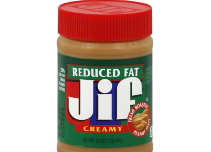 Jif Reduced Fat Creamy Peanut Butter 16oz (454 gm) x 12