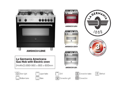 90 6-BURNER, ELECTRIC OVEN, ELECTRIC GRILL AMS96L 61LAX