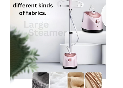 2000W Garment Steamer Stand Steamer with 1.7L Large Water Tank Pink SC-618