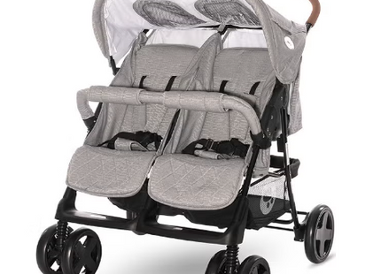 Lorelli Baby Stroller Twin Steel Grey + Bag