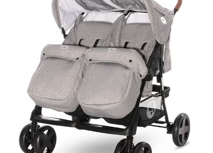 Lorelli Baby Stroller Twin Steel Grey + Bag