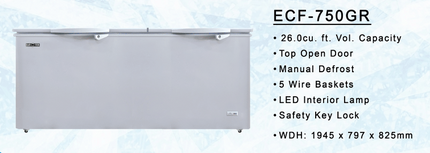 Eurotek ECF-750GR 26 cu.ft Chest Freezer