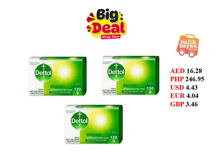 Dettol Anti Bacterial Soap 120g, Pack of 3