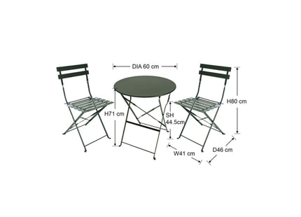 Ansel Outdoor Round 2 Seater Dining Set