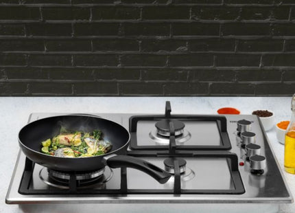 2-In-1 Built-In Gas Hob, Stainless Steel, GGC31026 | Sabaf Burners | Cast Iron Pan Support | Auto-Ignition | Low Gas Consumption | 4 Control Knobs