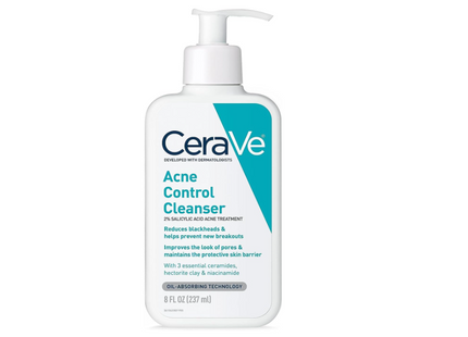 CeraVe Face Wash Acne Treatment Salicylic Acid Cleanser with Purifying Clay for Oily Skin Blackhead Remover and Clogged Pore Control 8 Ounce, multi, 8 Fl Oz (Pack of 1)