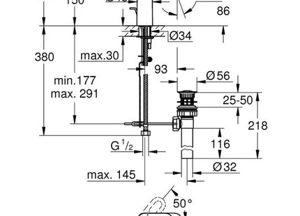 Grohe Bauloop Single Lever Lavatory Faucet