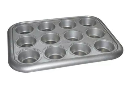KITCHEN PRO Premium Non-Stick Coating 12 Cup Muffin Pan Baking Pan 38 × 29.5 × 3.5 cm