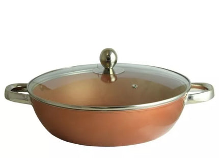 Masflex Copper Skillet with glass lid 28cm