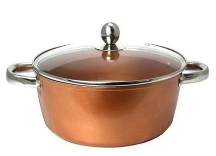 Masflex Copper Non-stick Casserole 24cm with glass lid